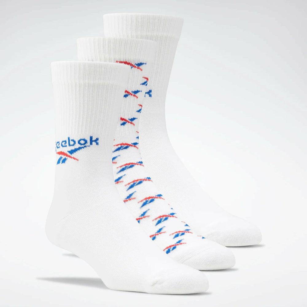Reebok Classics Fold over Crew Socks 3 Pairs size S White
