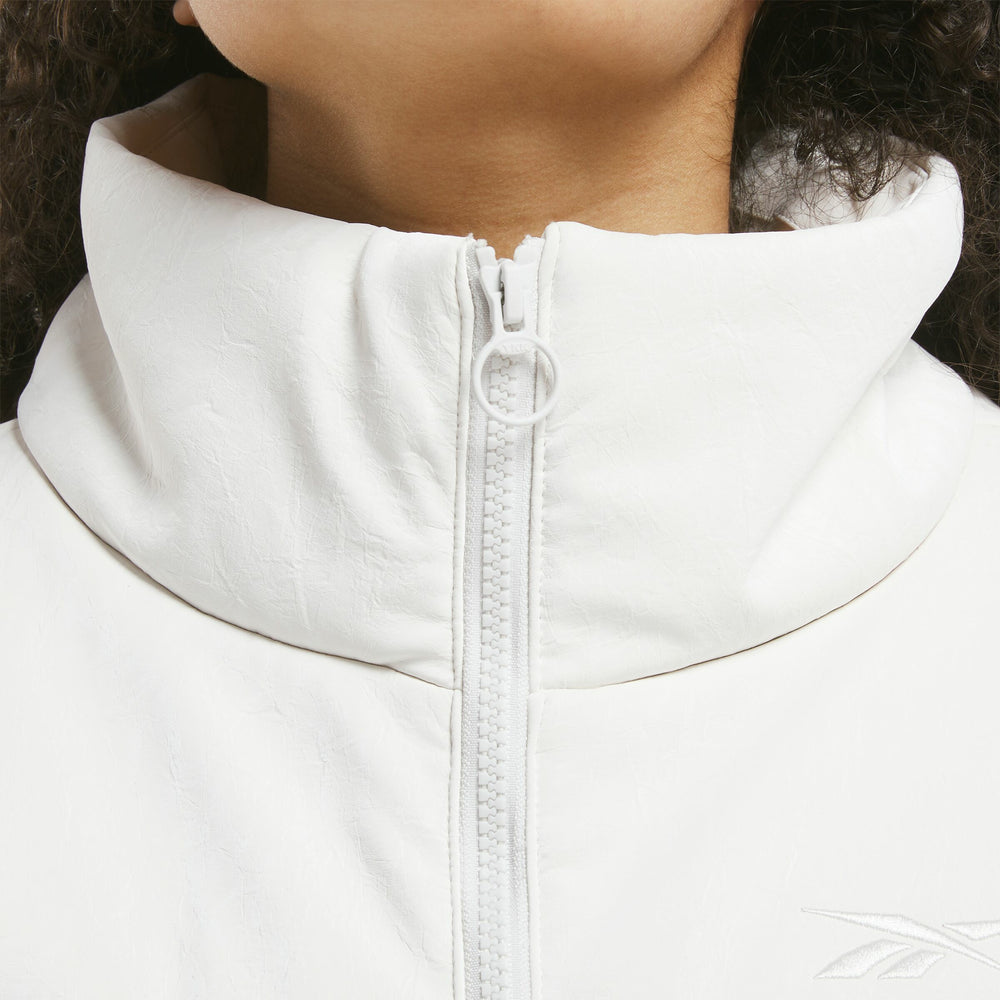 Faux Leather Fashion Puffer Jacket