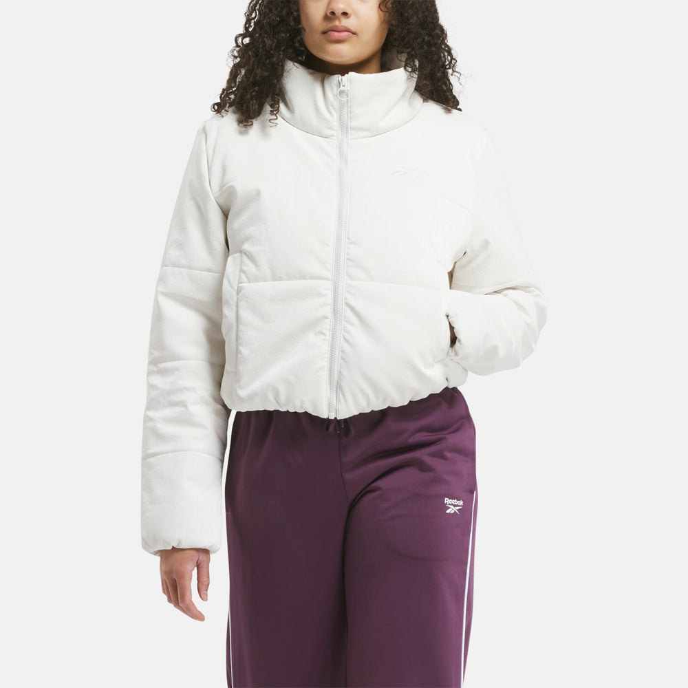 Faux Leather Fashion Puffer Jacket