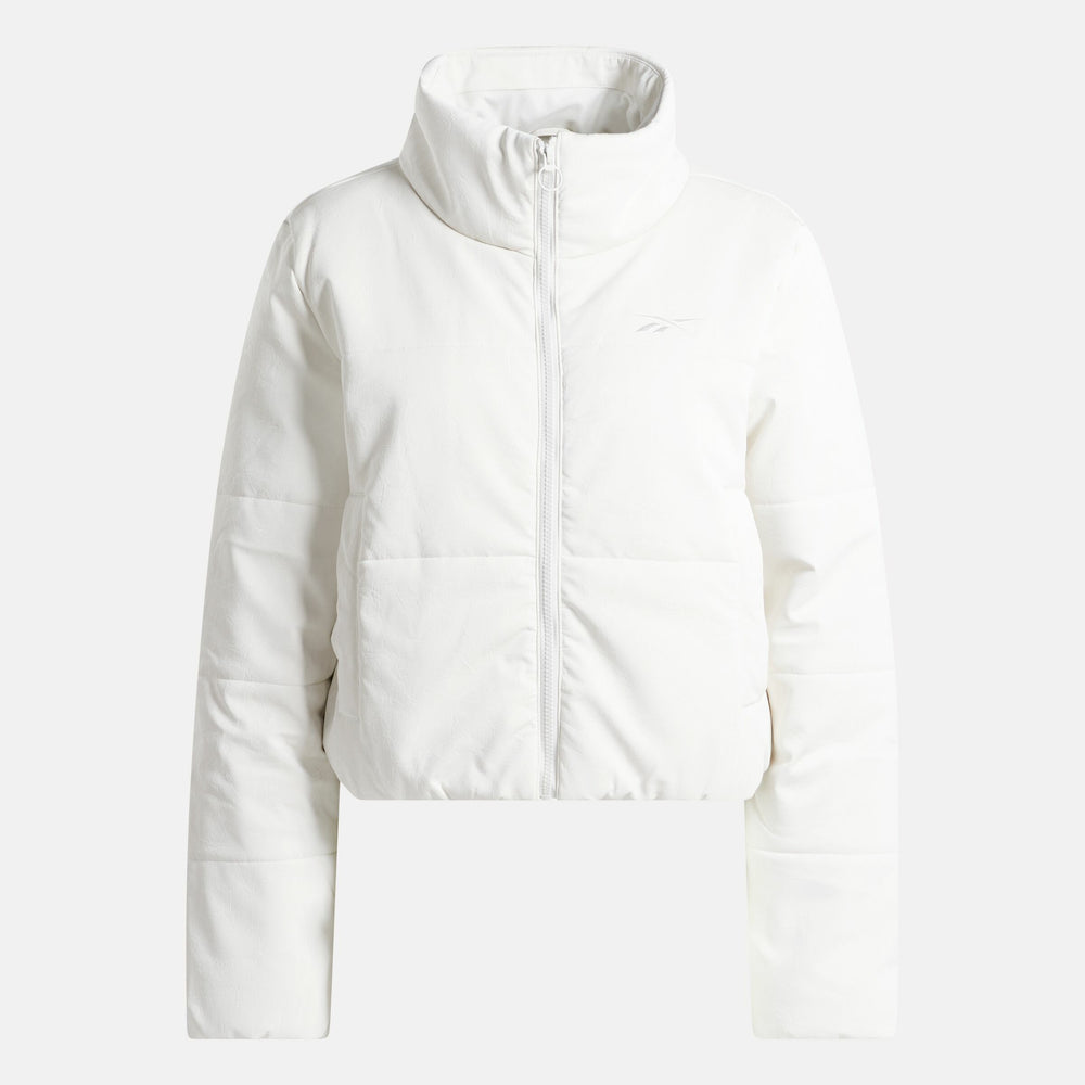 Faux Leather Fashion Puffer Jacket