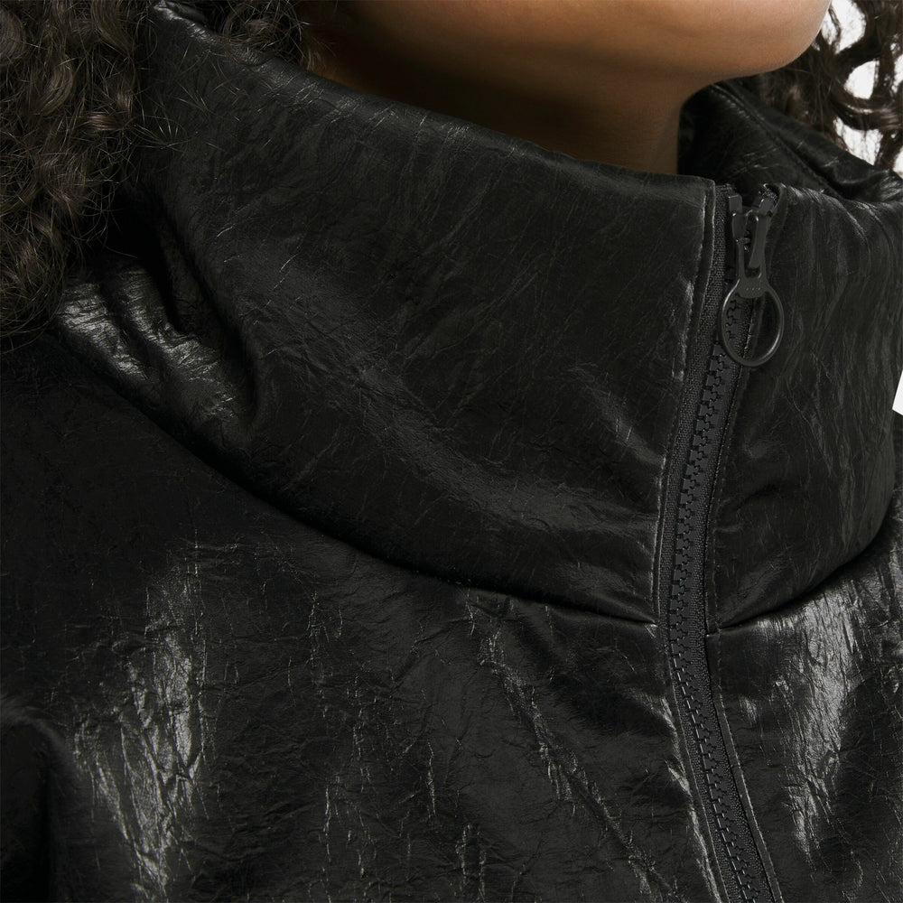 Faux Leather Fashion Puffer Jacket