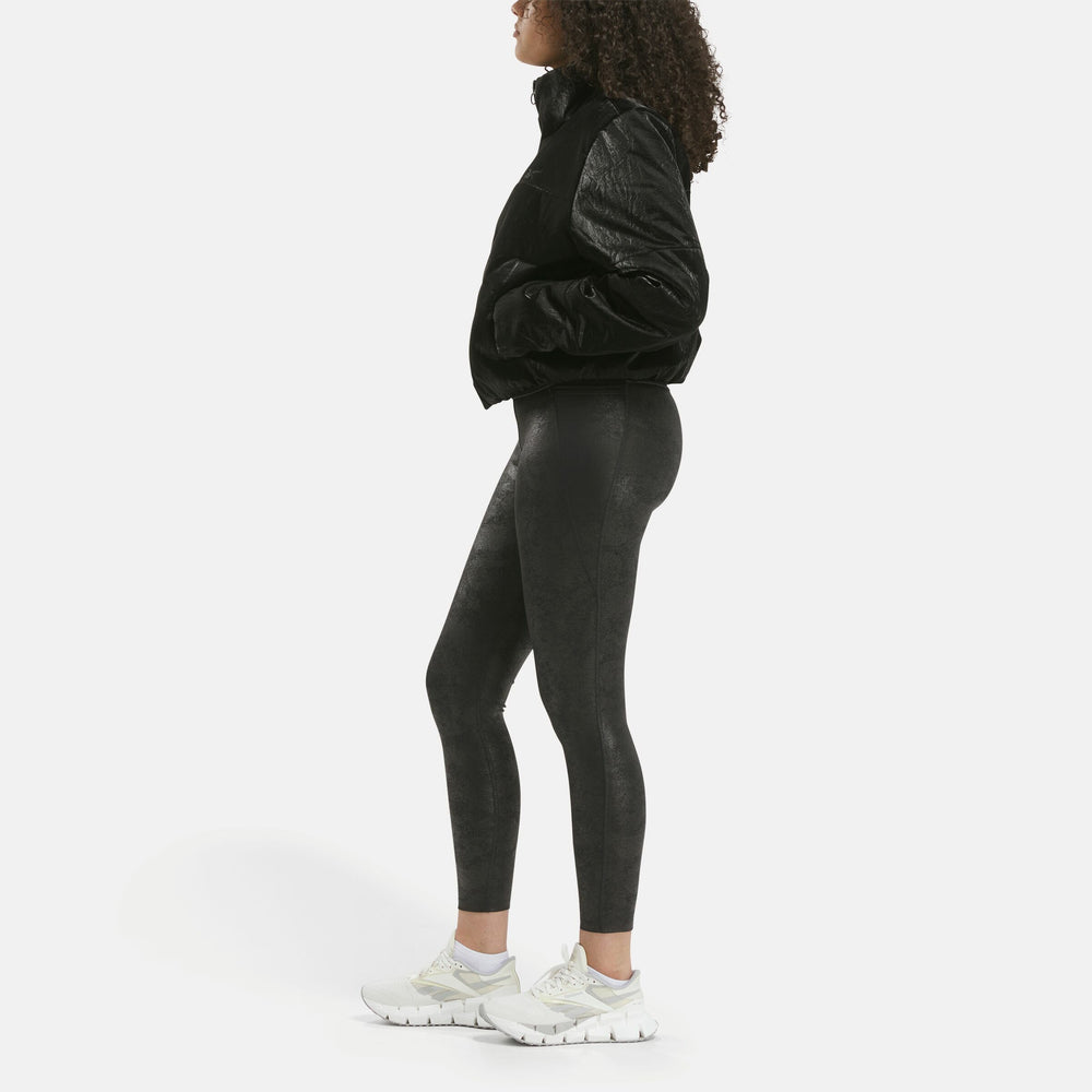 Faux Leather Fashion Puffer Jacket