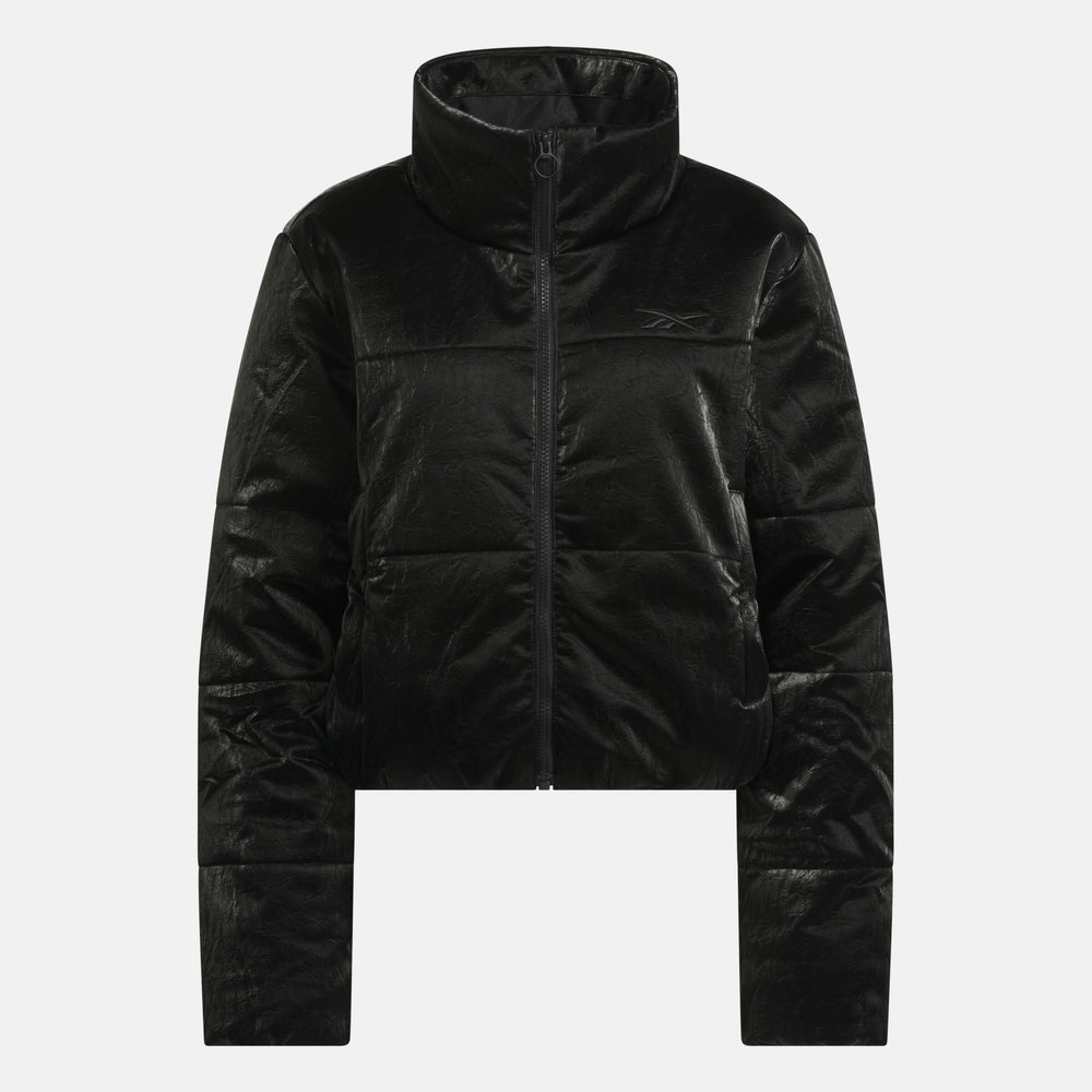 Faux Leather Fashion Puffer Jacket