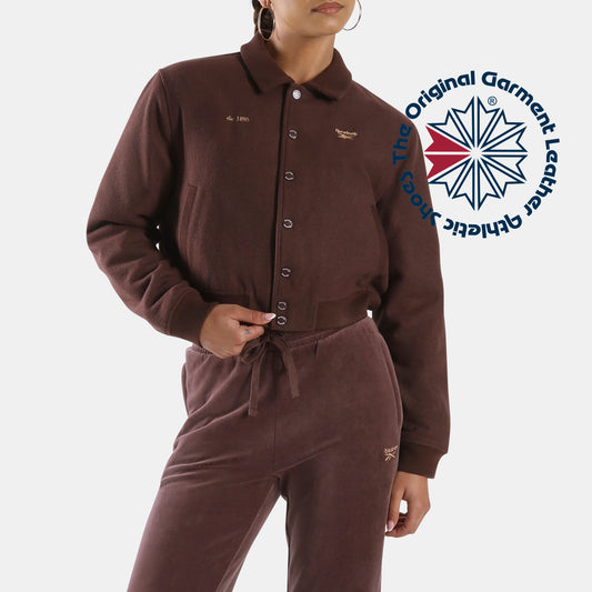 Reebok Elevated Athletic Cropped Varsity Bomber