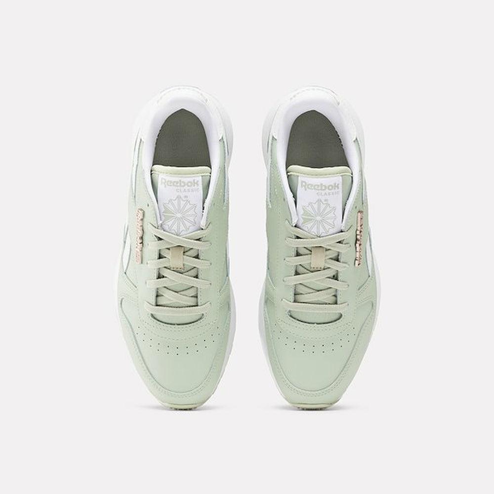 Reebok classic leather chalk green top