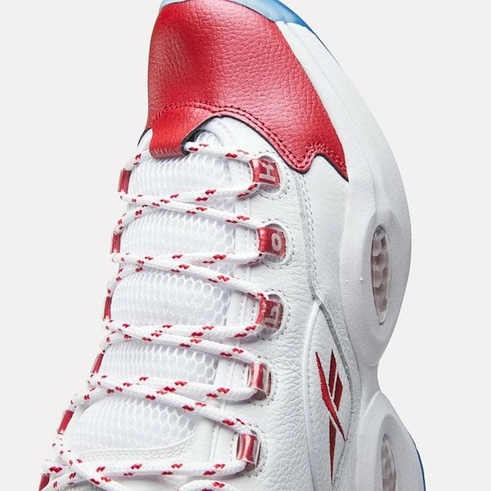 1. reebok question mid white/red deals